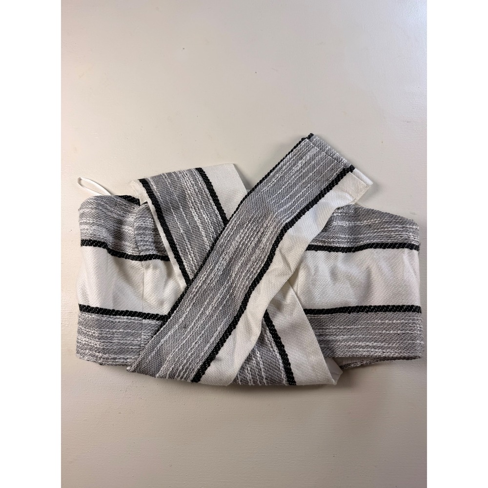 Finders Keepers Strapless Crop Top Women Medium White Grey Y2K Wrap Striped